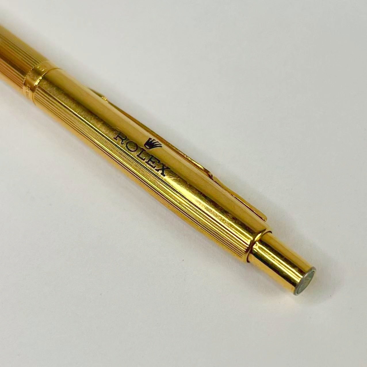 Vintage Rolex Gold-Tone Ballpoint Pen – Engraved Logo & Green